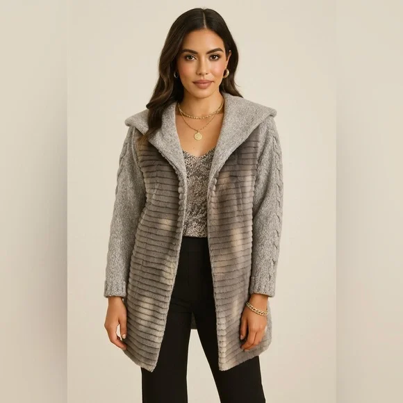 Krio Wool and Fur Coat - Picture 2 of 12